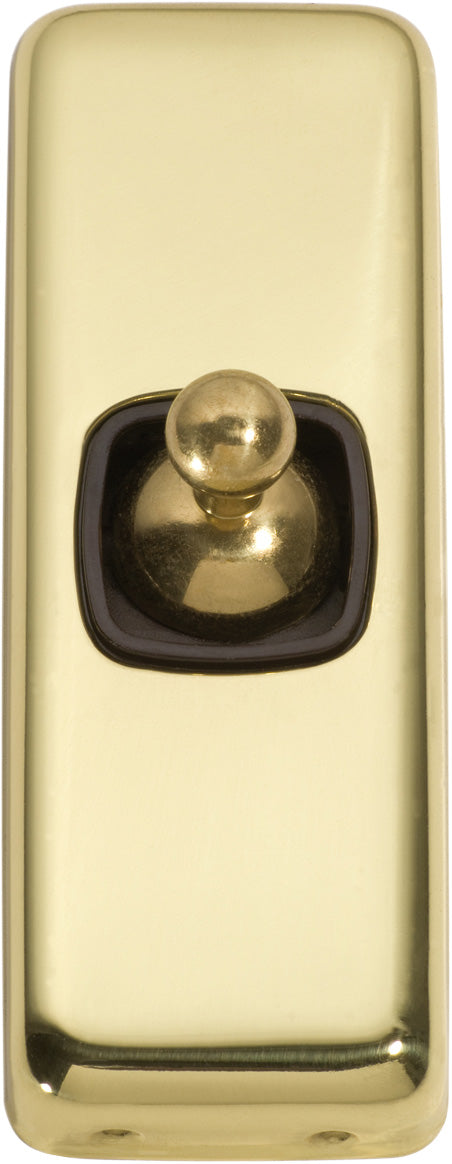 Flat Plate 1 Gang Toggle Switches Polished Brass / W30mm