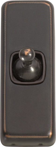 Flat Plate 1 Gang Toggle Switches Antique Copper / W30mm