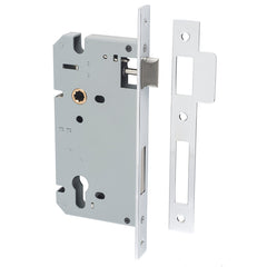 Mortice 85mm Euro Locks - 60mm Backset Chrome Plated / Steel & Sheet Brass