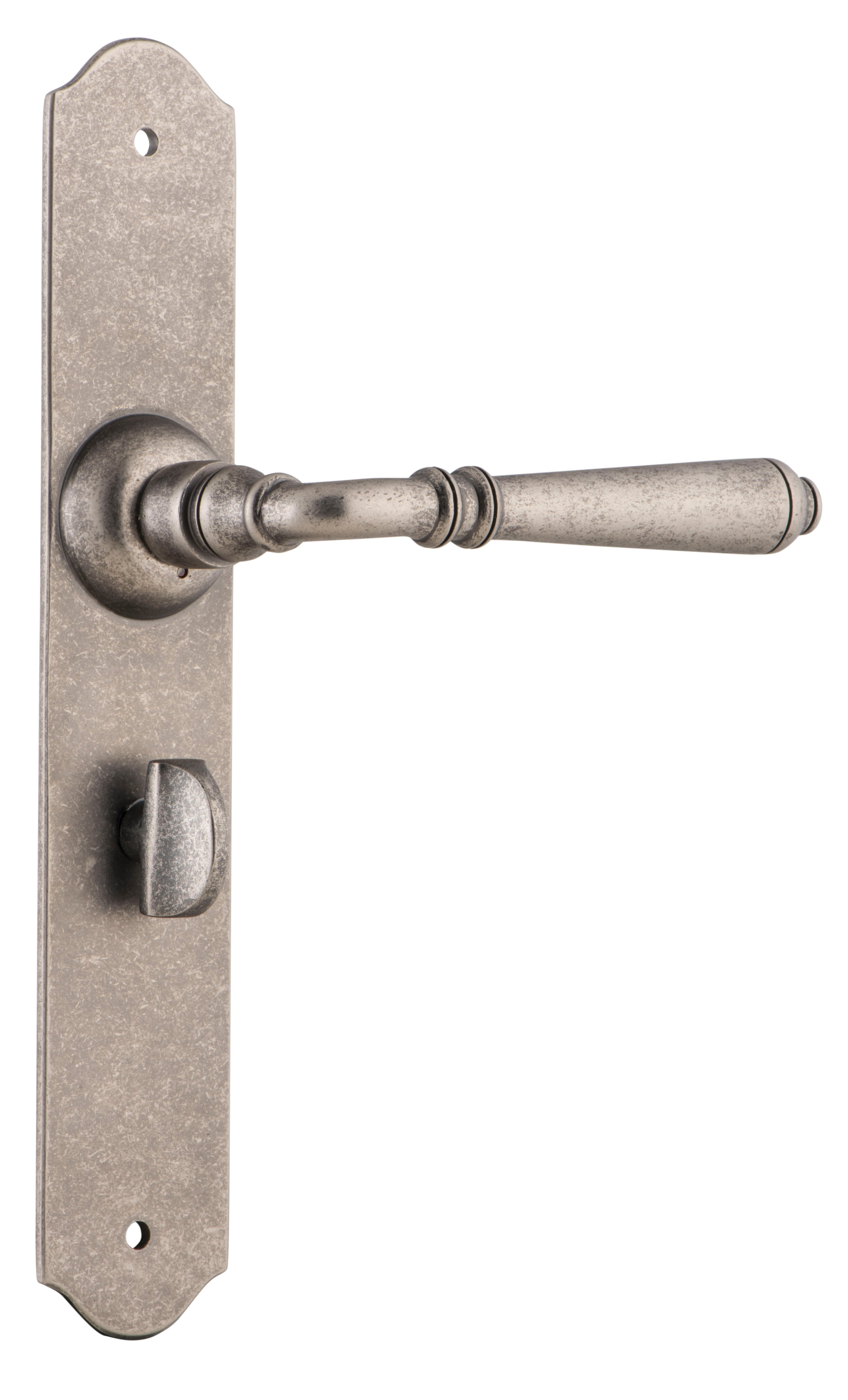 Reims Lever - Long Backplate Rumbled Nickel / Privacy | Privacy