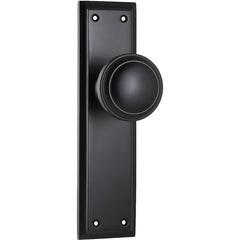 Milton Knob - Long Backplate Matt Black / Latch | Passage