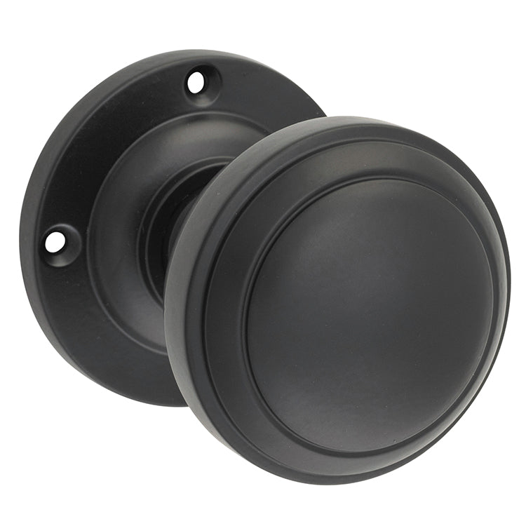 Milton Knob - Round Rose Matt Black / Passage