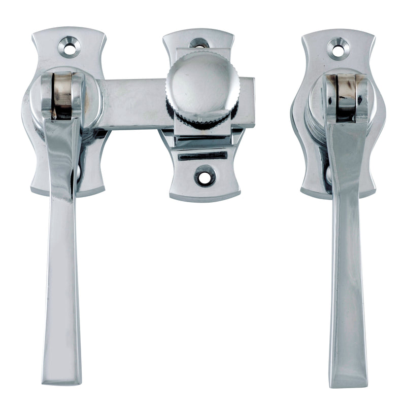 Square French Door Fastener Chrome Plated