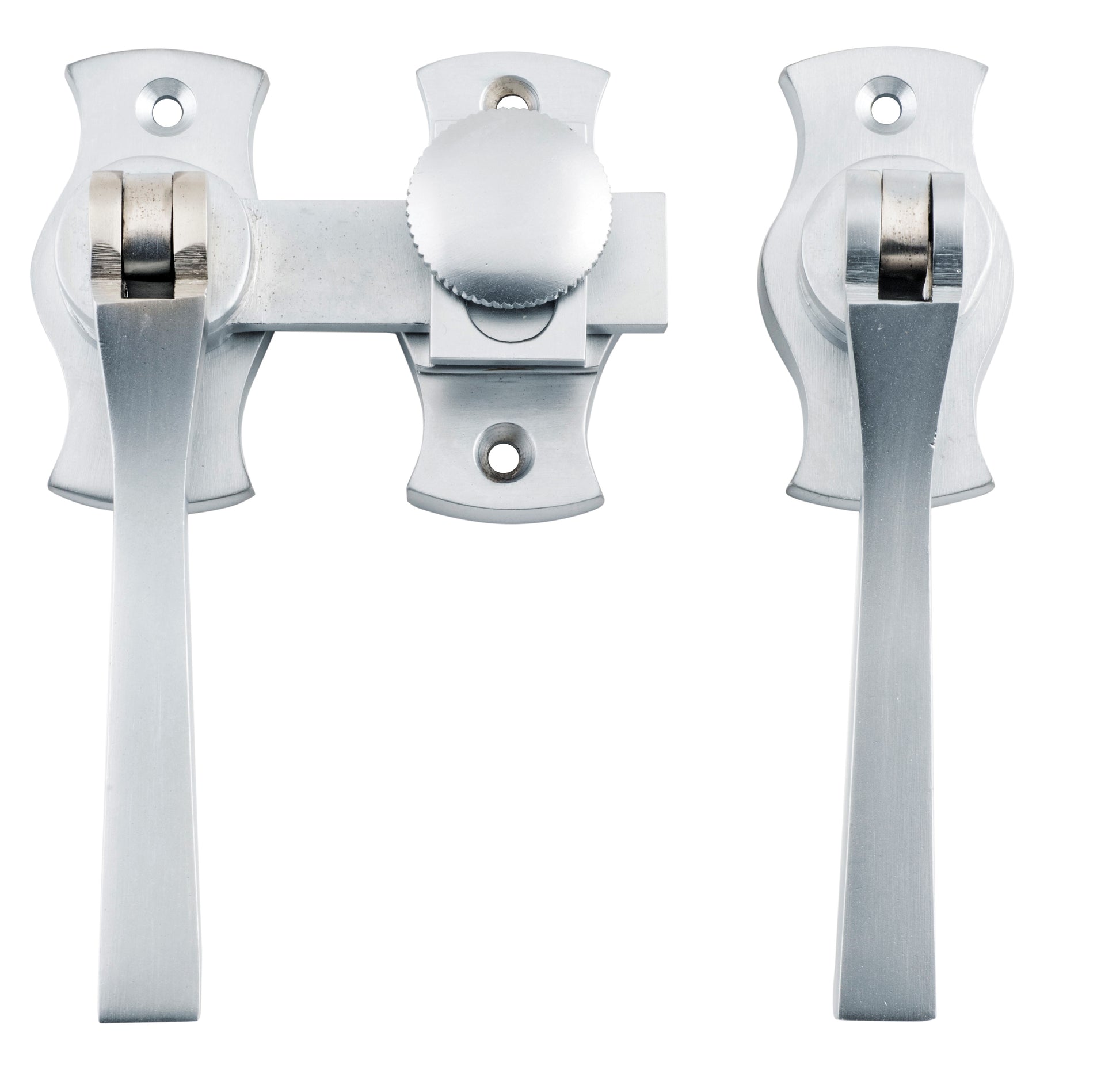 Square French Door Fastener Satin Chrome