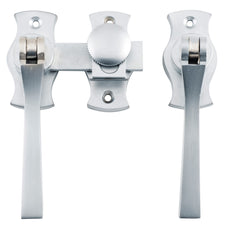 Square French Door Fastener Satin Chrome
