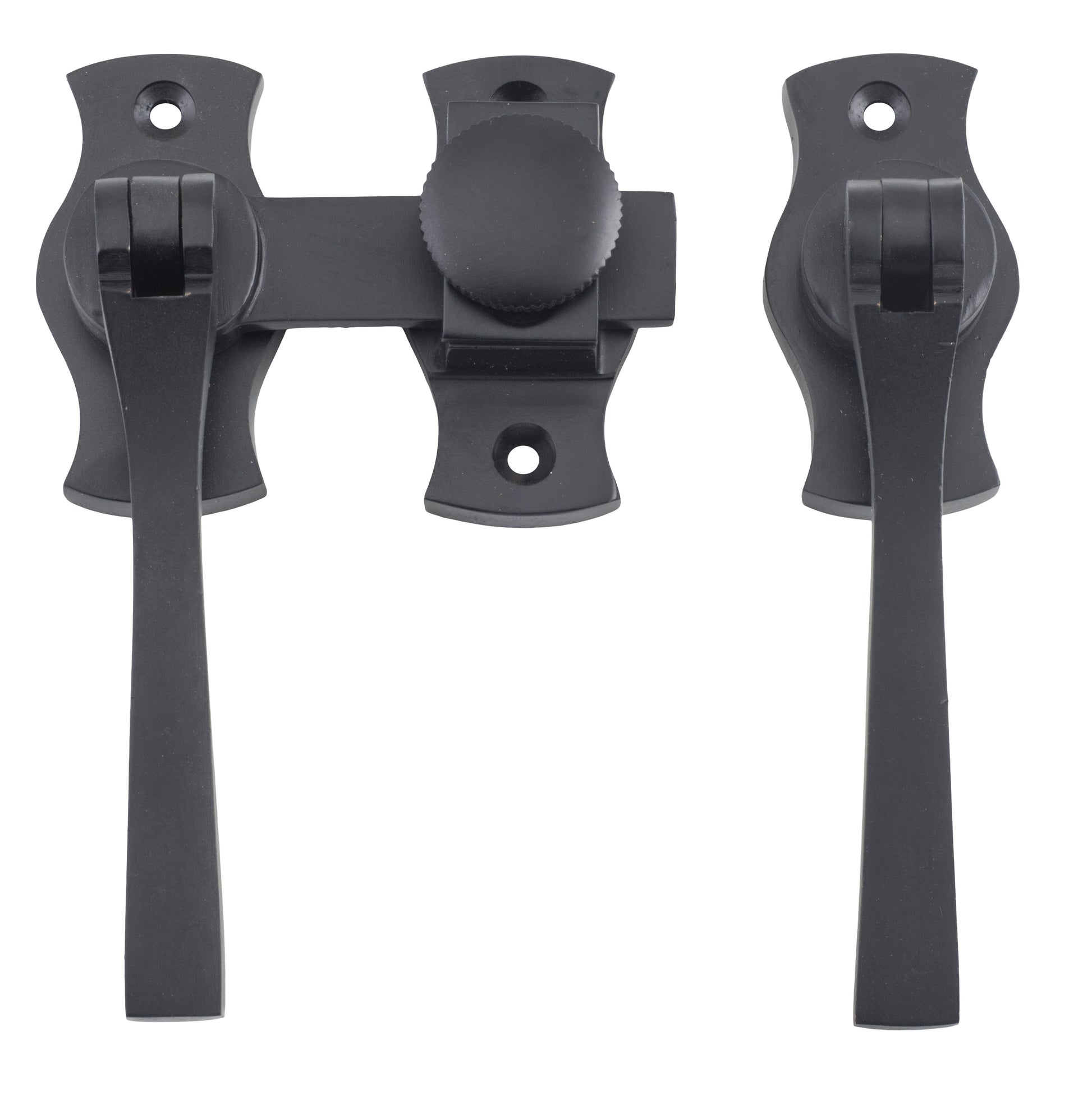 Square French Door Fastener Matt Black