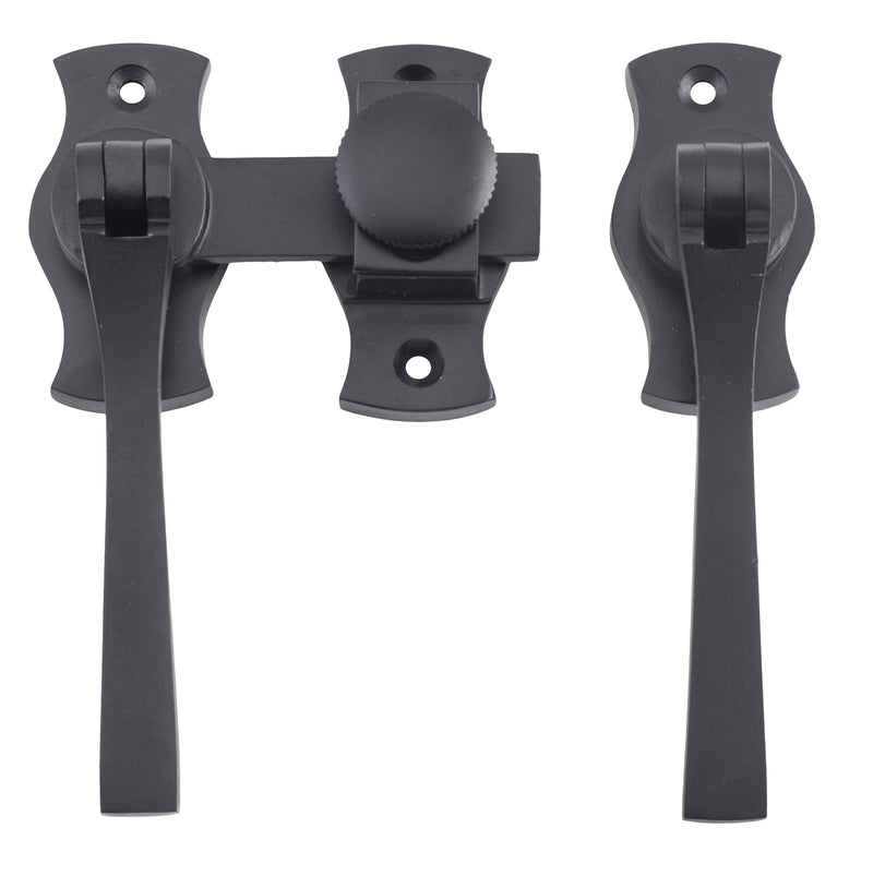 Square French Door Fastener Matt Black