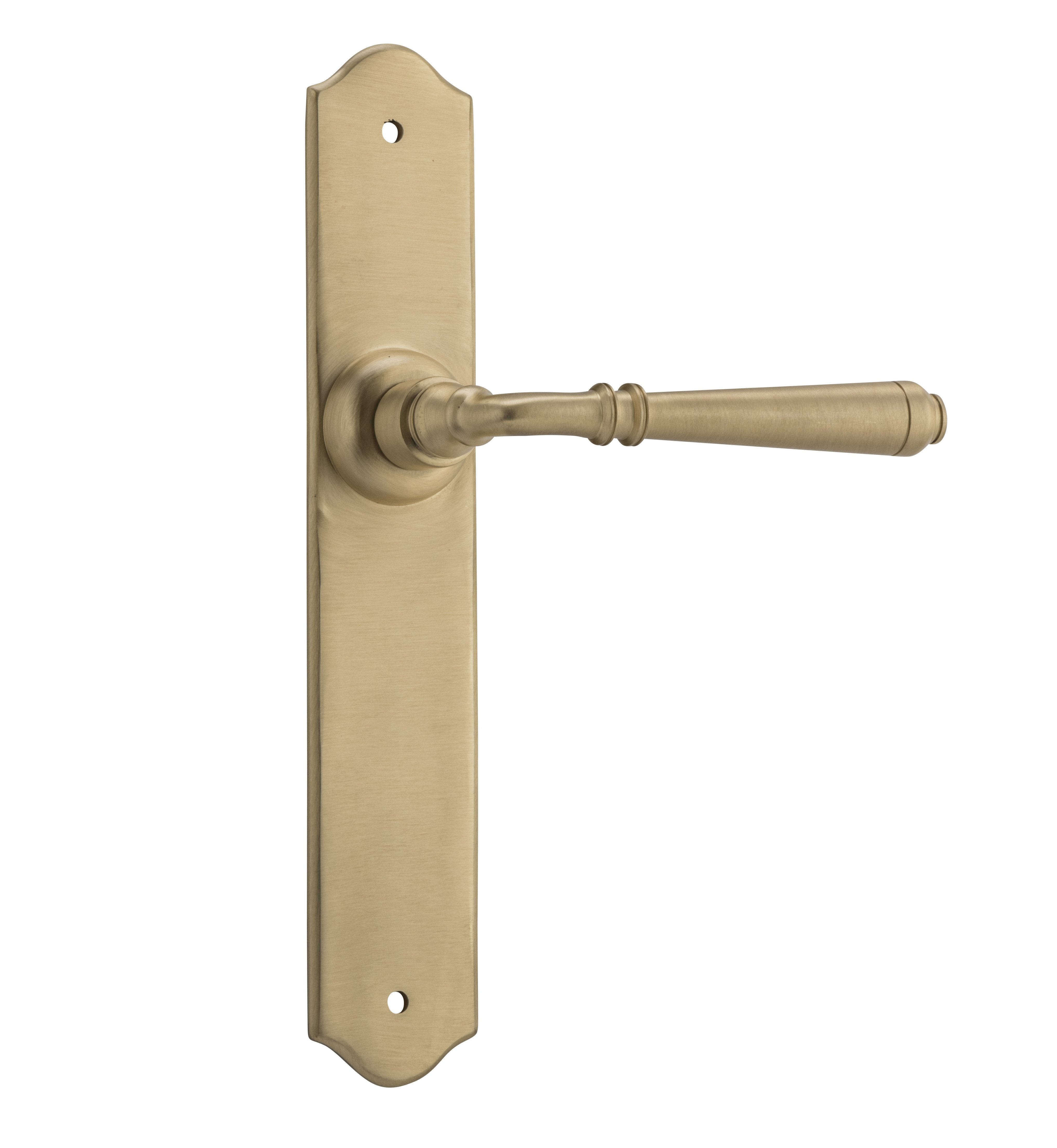 Reims Lever - Long Backplate Satin Brass / Latch | Passage