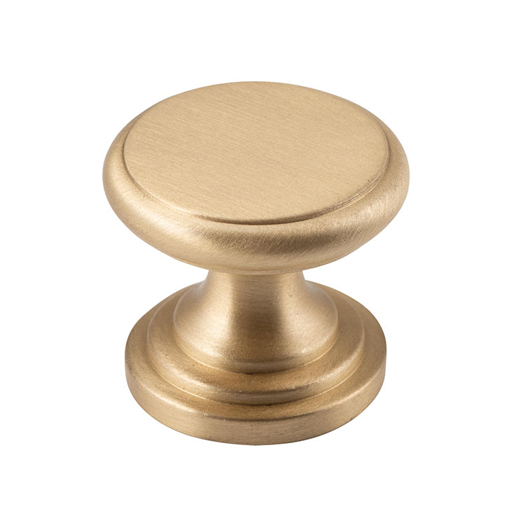 Flat Cupboard Knob Satin Brass / D25xP20mm