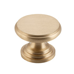 Flat Cupboard Knob Satin Brass / D32xP23mm