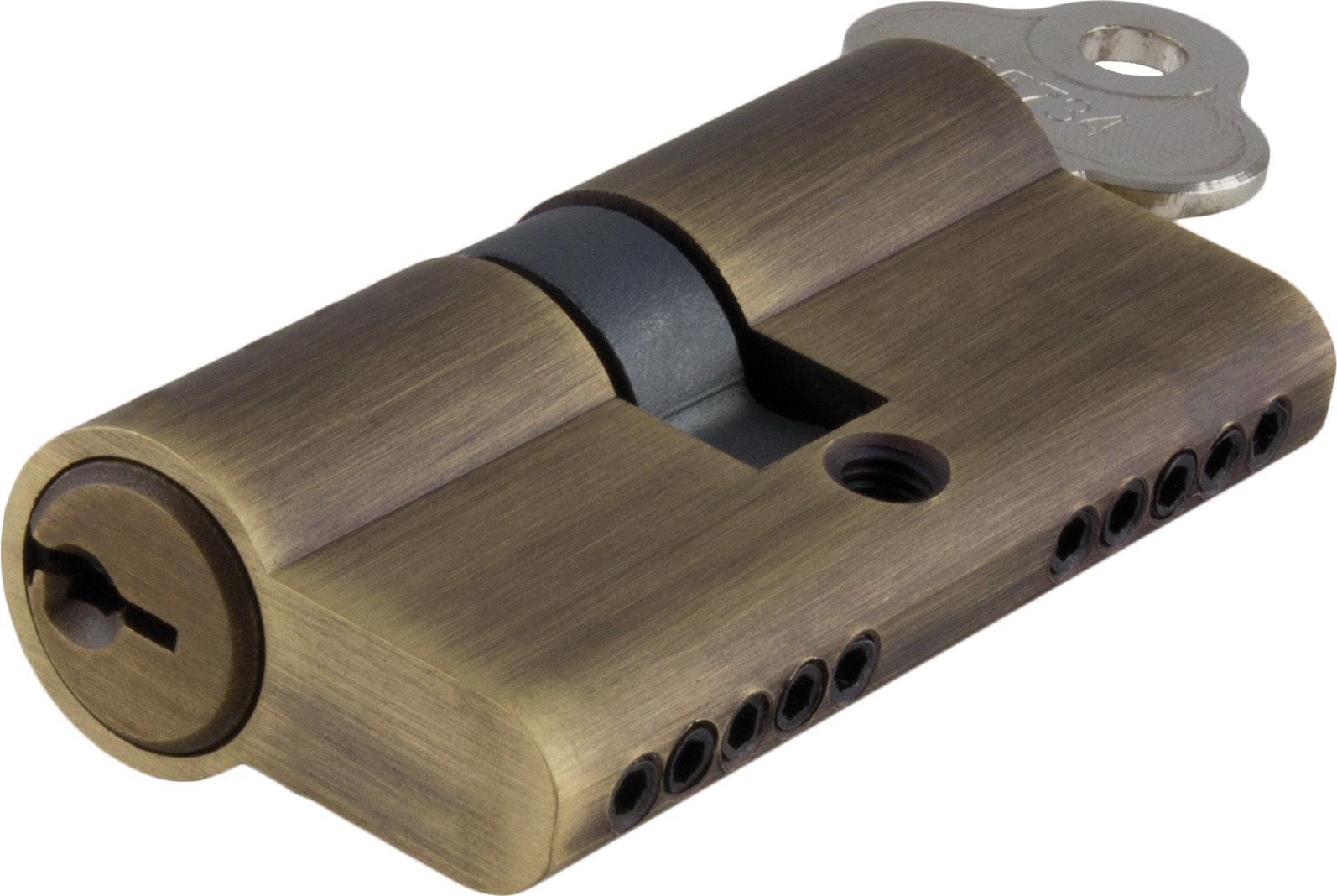 Key/Key Dual Function Euro Cylinder Antique Brass / 5 Pin L65mm
