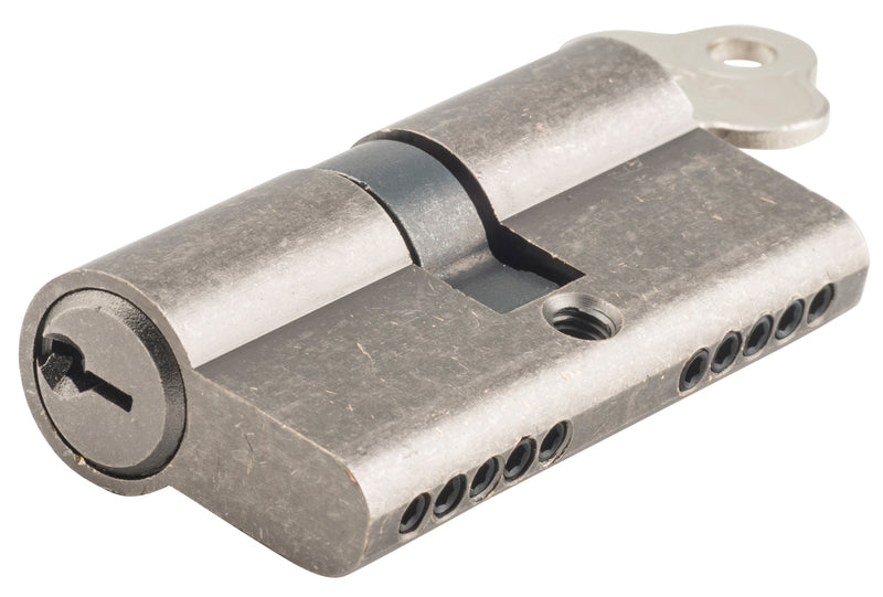 Key/Key Dual Function Euro Cylinder Rumbled Nickel / 5 Pin L65mm