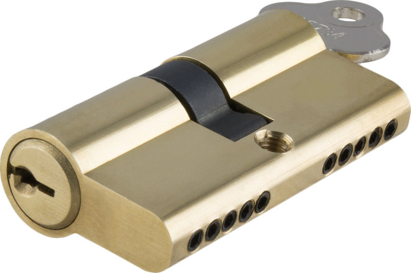 Key/Key Dual Function Euro Cylinder Polished Brass / 5 Pin L80mm