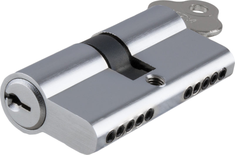 Key/Key Dual Function Euro Cylinder Chrome Plated / 5 Pin L80mm