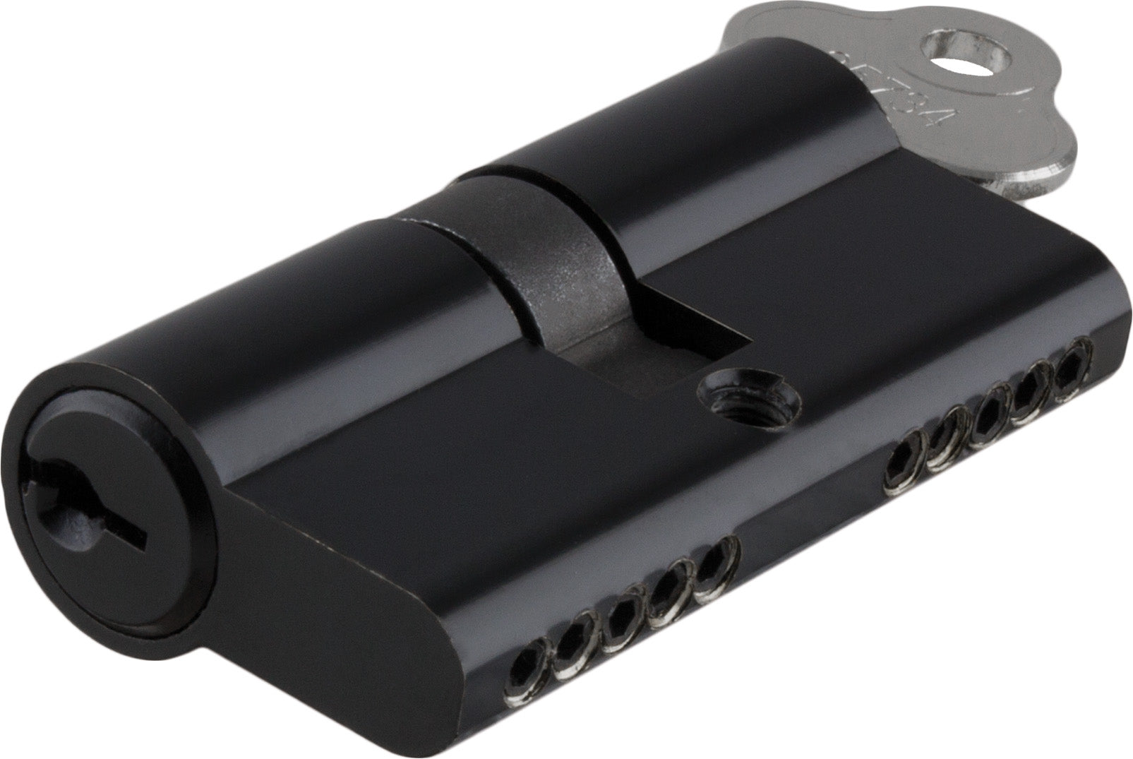 Key/Key Dual Function Euro Cylinder Matt Black / 5 Pin L80mm