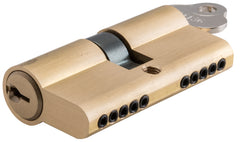 Key/Key Dual Function Euro Cylinder Satin Brass / 5 Pin L80mm