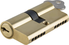 Key/Key Dual Function Euro Cylinder Polished Brass / 5 Pin L100mm