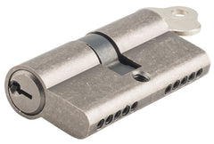 Key/Key Dual Function Euro Cylinder Rumbled Nickel / 5 Pin L100mm