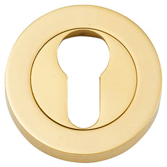 Euro Escutcheons -  Round Polished Brass / Solid Brass