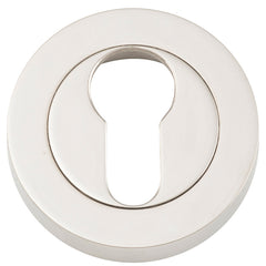 Euro Escutcheons -  Round Polished Nickel / Solid Brass