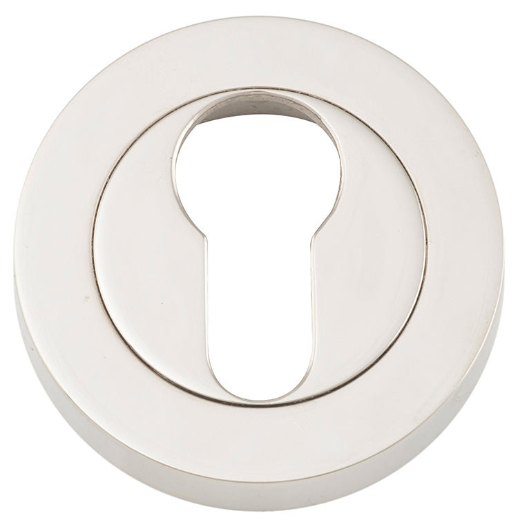 Euro Escutcheons -  Round Polished Nickel / Solid Brass