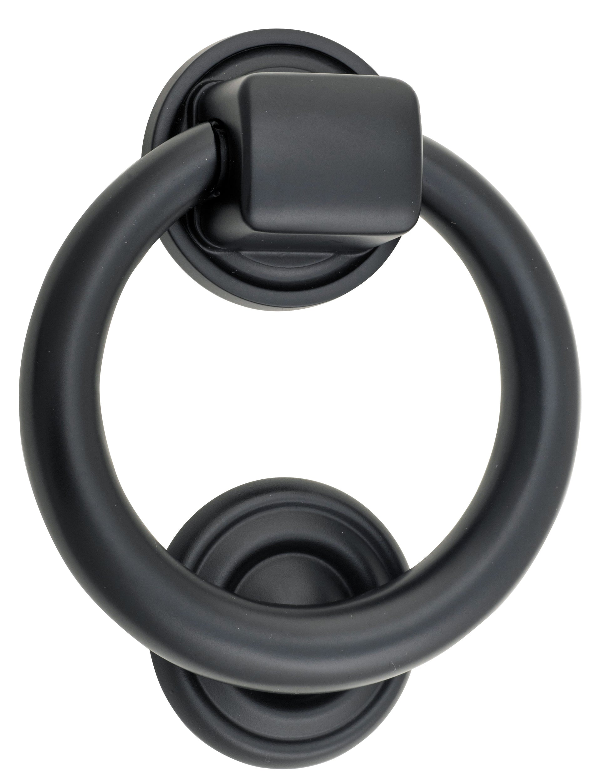 Ring Door Knocker Matt Black / Solid Brass