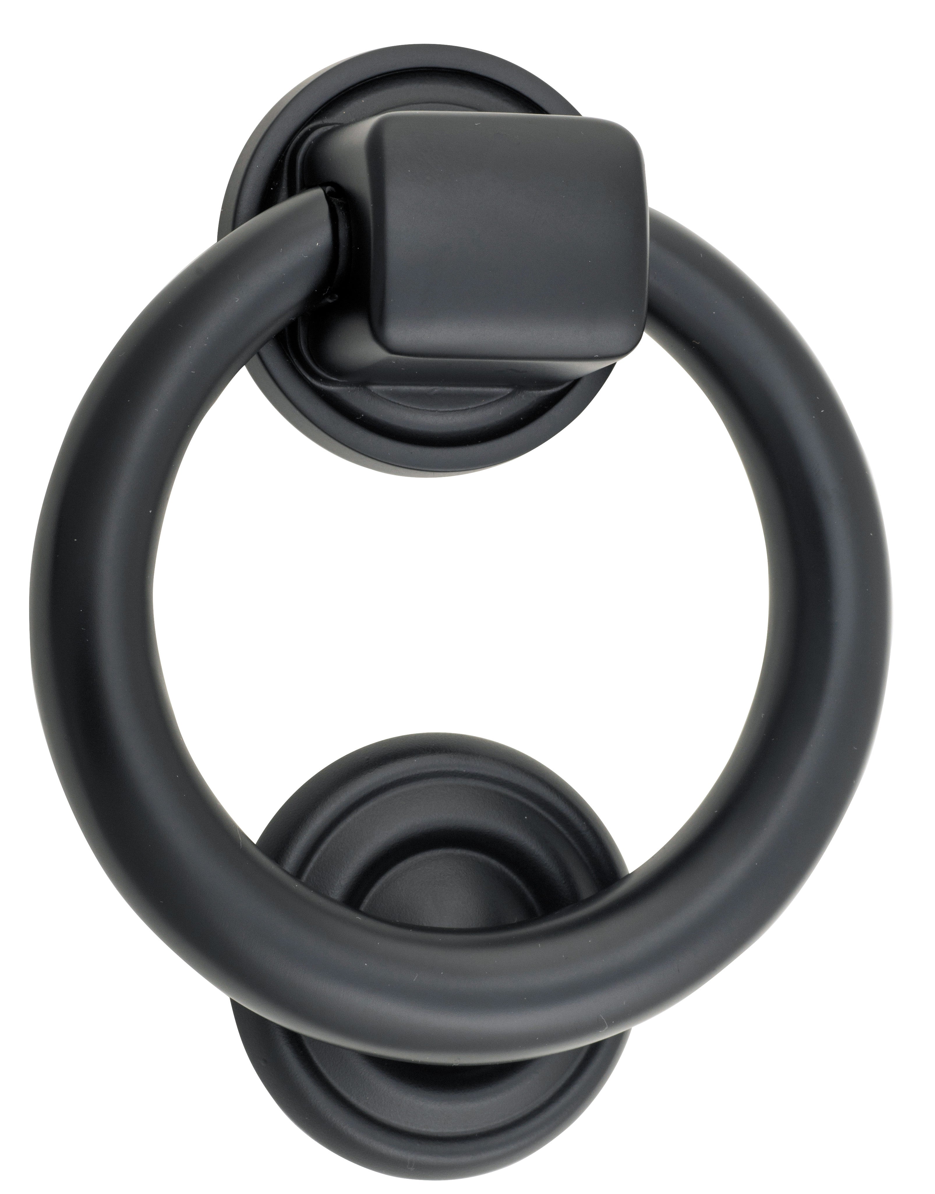 Ring Door Knocker Matt Black / Solid Brass