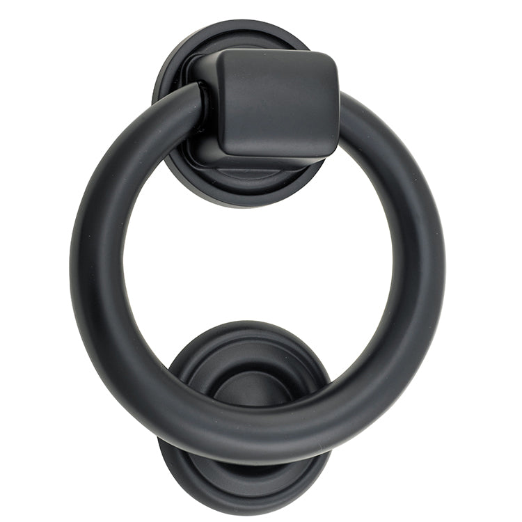 Ring Door Knocker Matt Black / Solid Brass