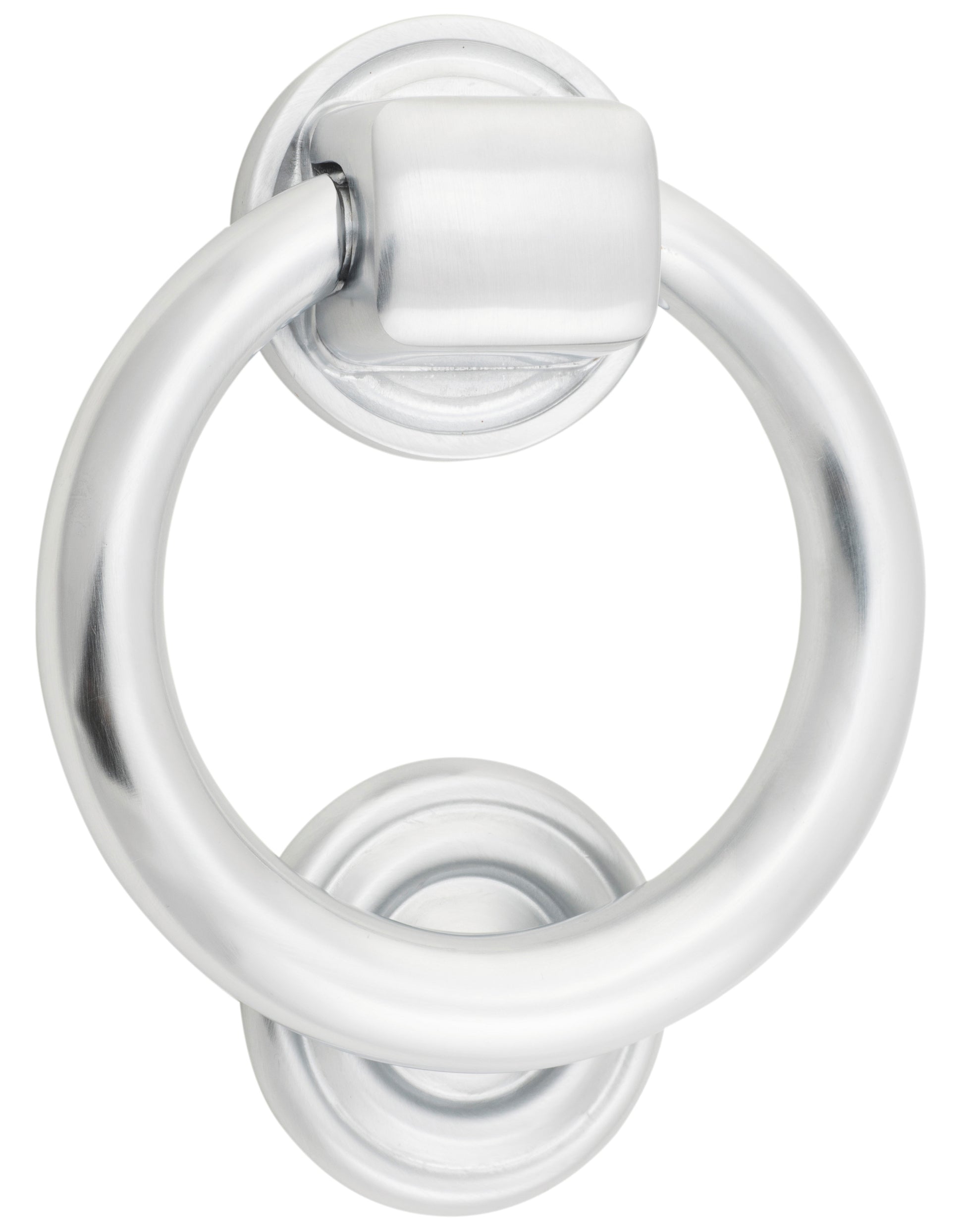 Ring Door Knocker Satin Chrome / Solid Brass
