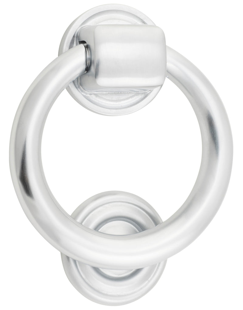 Ring Door Knocker Satin Chrome / Solid Brass