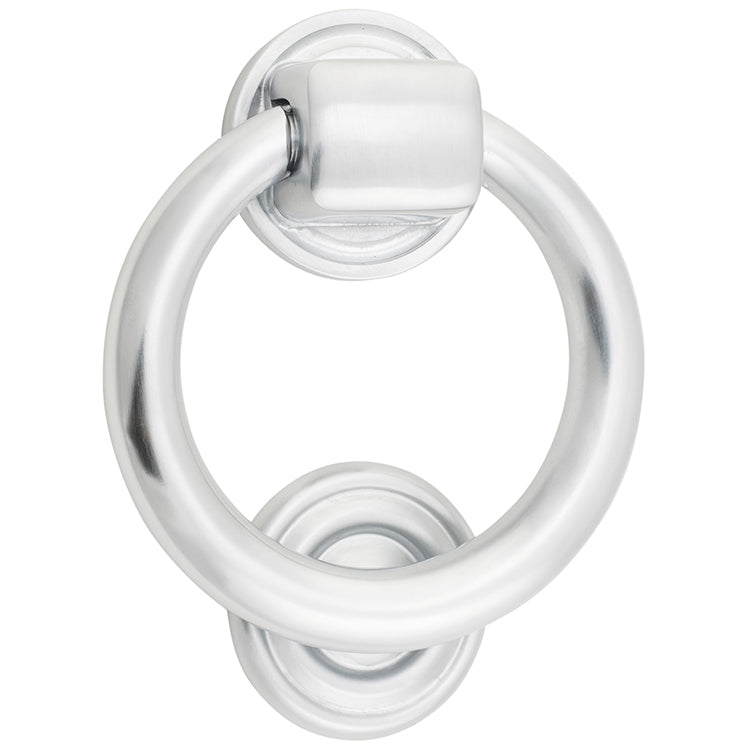 Ring Door Knocker Satin Chrome / Solid Brass