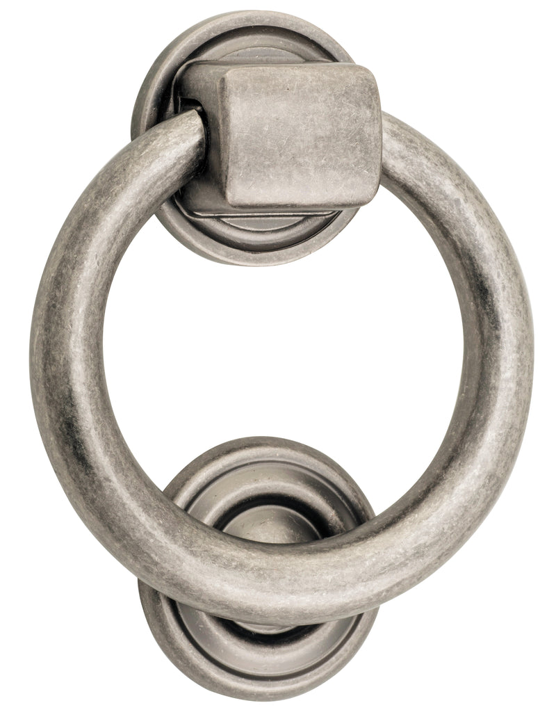 Ring Door Knocker Rumbled Nickel / Solid Brass
