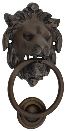 Lion Door Knocker Antique Brass