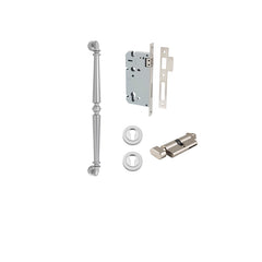 Sarlat Pull Handle - 450mm Entrance Kit with Separate High Security Lock Satin Nickel / Solid Brass
