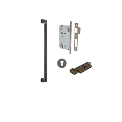 Brunswick Pull Handle - 450mm Entrance Kit with Separate High Security Lock Antique Brass / Solid Brass