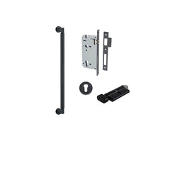 Brunswick Pull Handle - 450mm Entrance Kit with Separate High Security Lock Matt Black / Solid Brass