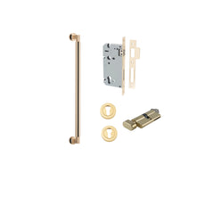 Berlin Pull Handle - 450mm Entrance Kit with Separate High Security Lock Polished Brass / Solid Brass