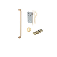 Berlin Pull Handle - 450mm Entrance Kit with Separate High Security Lock Polished Brass / Solid Brass