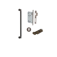 Berlin Pull Handle - 450mm Entrance Kit with Separate High Security Lock Antique Brass / Solid Brass