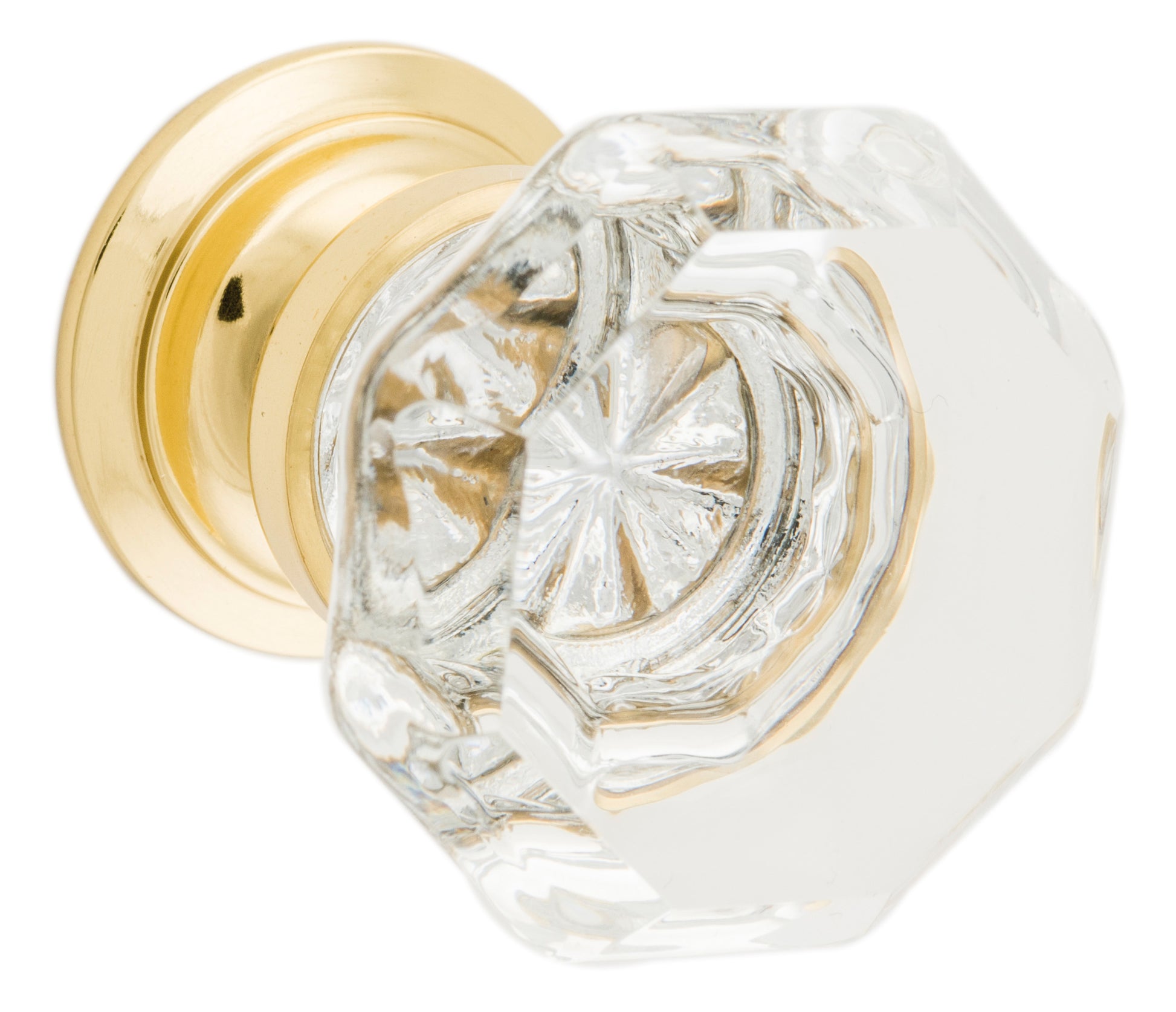 Sophia Glass Cupboard Knob - D32xP39mm BP26mm Polished Brass