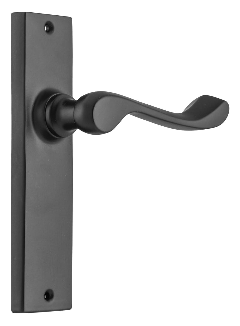 Fremantle Lever - Long Backplate Matt Black / Latch | Passage