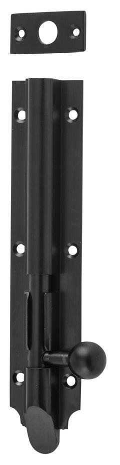 Victorian Barrel Bolt Matt Black / Long throw L150mm