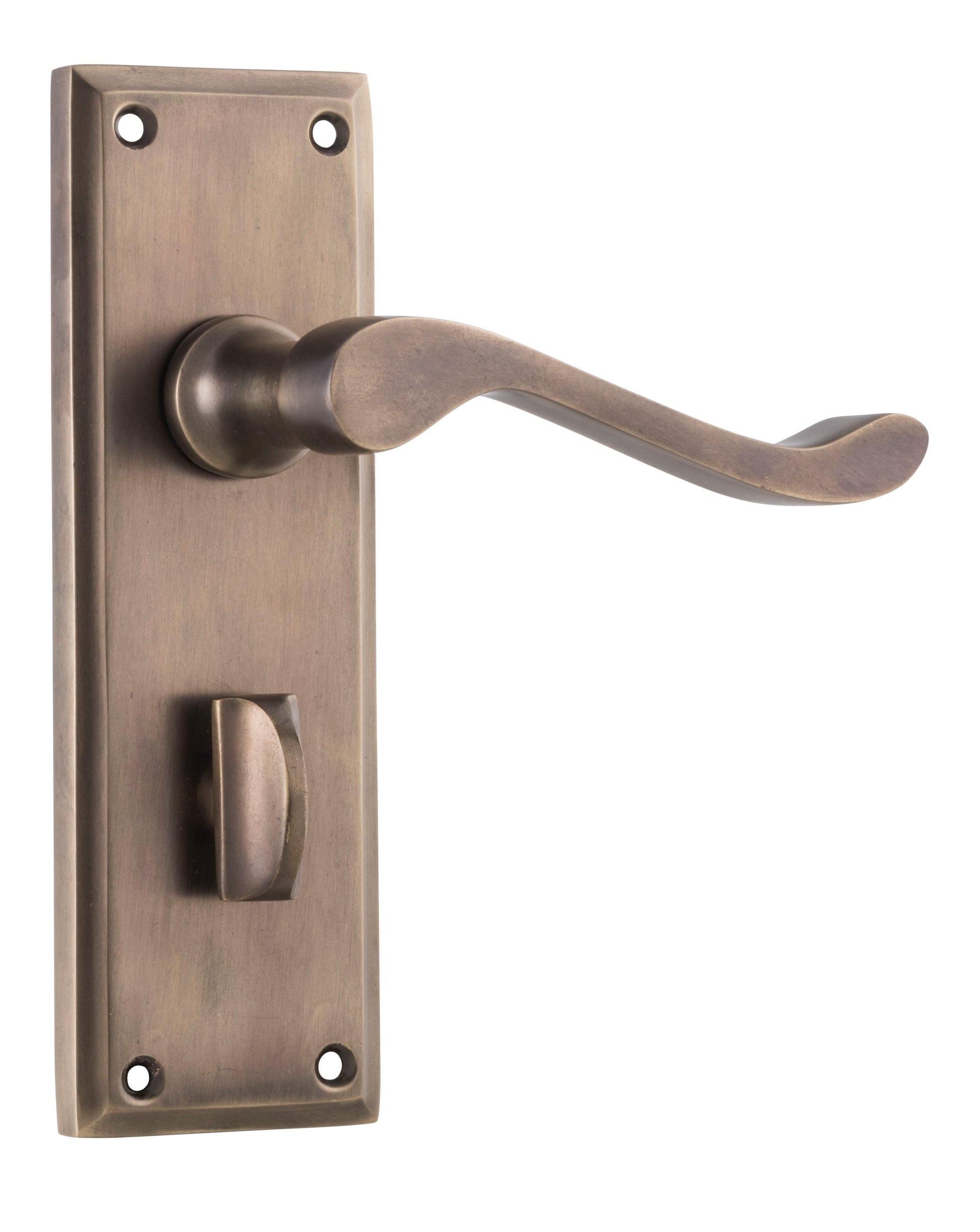 Camden Lever - Long Backplate Antique Brass / Privacy | Privacy