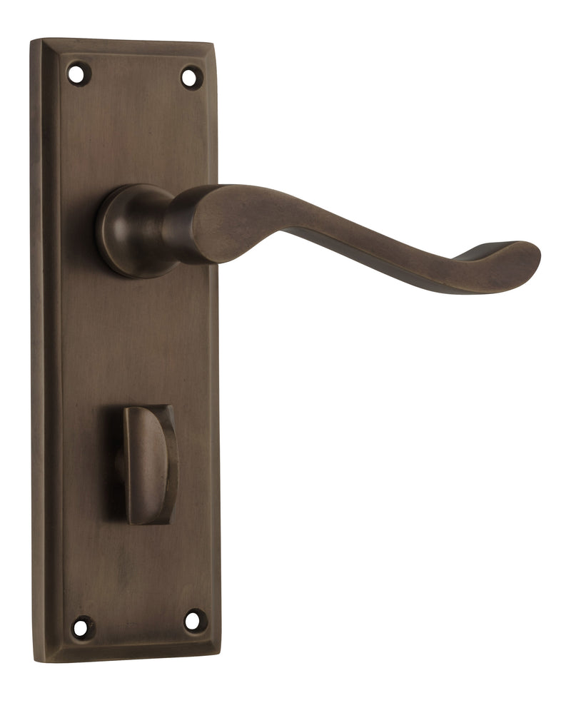 Camden Lever - Long Backplate Antique Brass / Privacy | Privacy