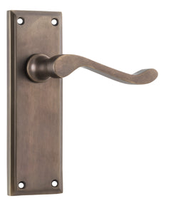 Camden Lever - Long Backplate Antique Brass / Latch | Passage